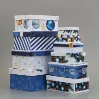 Набор подарочных новогодних коробок 10 в 1 &laquo;Новый Год&raquo;, 30&times;19&times;11.5 - 12&times;6.5&times;4 см