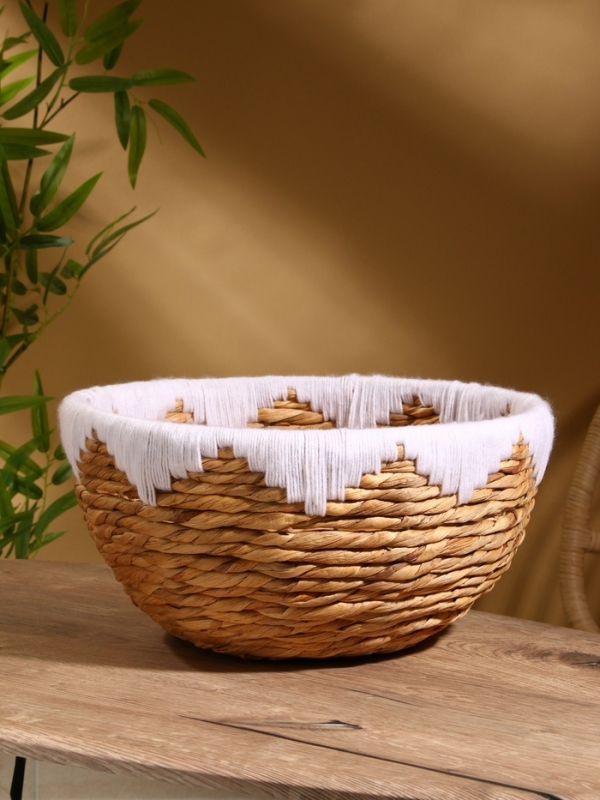 Корзина плетеная 40x40x20 см, водный гиацинт