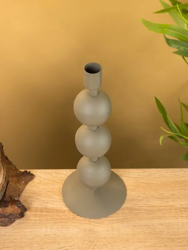 Подсвечник на 1 свечу текстурный  Подсвечник на 1 свечу текстурный "Графитовый" с 3 сферами 10х10х25 см