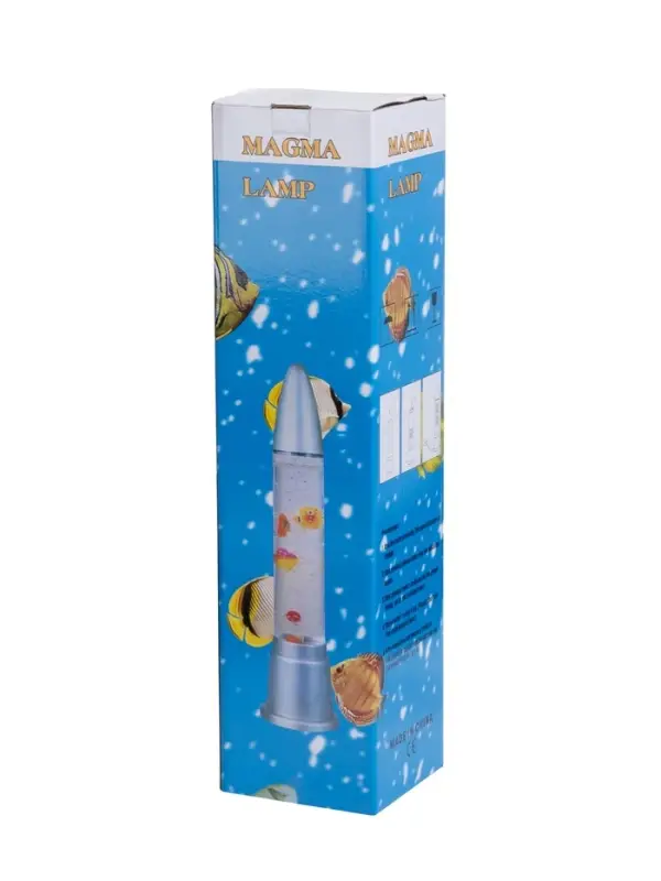 Лава - лампа RISALUX &laquo;Ракета-аквариум&raquo;, подсветка, RGB, от сети 220 В, серебристая, 10&times;10&times;60 см