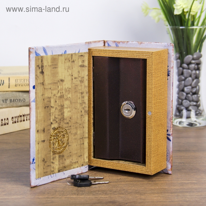 Сейф-книга дерево  Сейф-книга дерево "Зимний сад" кожзам 17х11х5 см