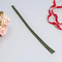 Флористическая проволока в бумажной оплётке &laquo;Зелёная&raquo;, длина 60 см, 2 мм, набор 10 шт.