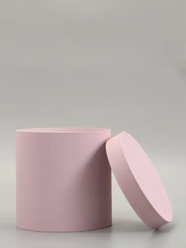 Коробка подарочная круглая, шляпная, пыльная роза, 23&times;23 см