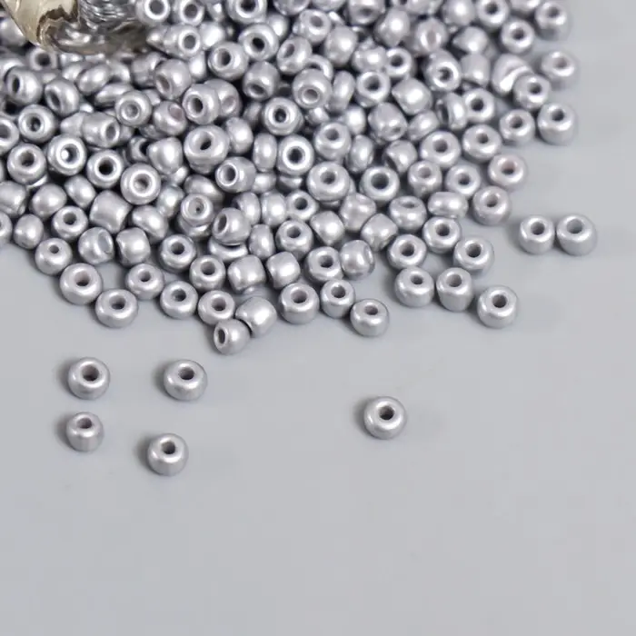 Бисер круглый 12/0 в бутылочке  Бисер круглый 12/0 в бутылочке "Серебро" 20 гр