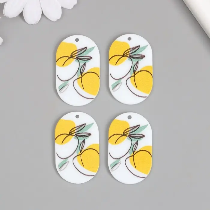 Декор для творчества акрил "Персики. Абстракция" 0,2х2,4х3,9 см