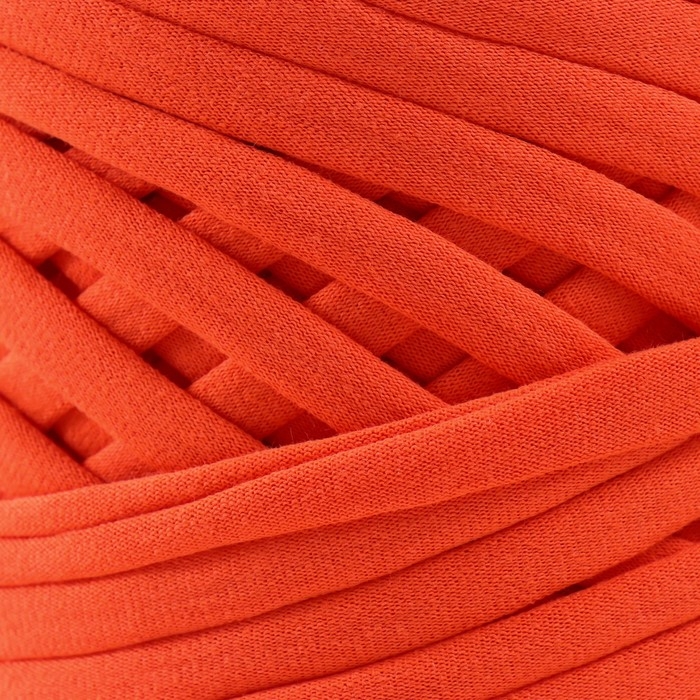 Трикотажная пряжа, ширина 7-9 мм, 100м/295 гр±10% (15 - оранжевый)