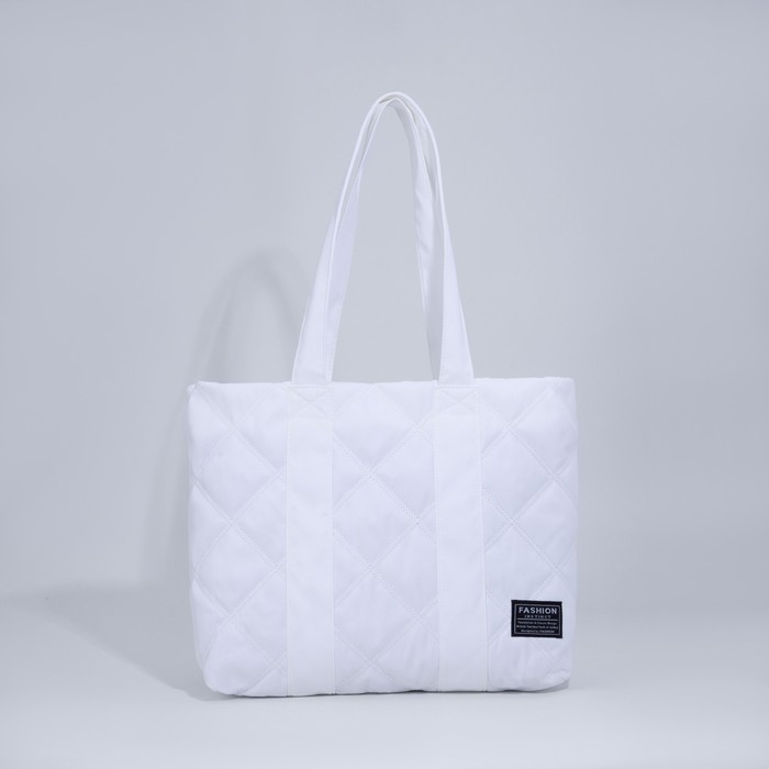 Сумка-шопер женская на молнии, цвет белый