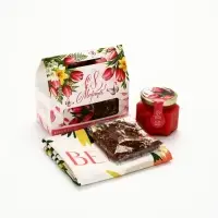 Набор с крем-мёдом 120, чаем и полотенцем в коробке "С 8 марта"