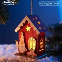 Ёлочная игрушка &laquo;Гномик&raquo; 10&times;7 см, подвеска, от батареек AG10&times;3, свечение тёплое белое