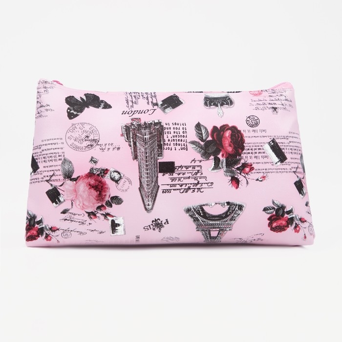 Косметичка на молнии, цвет розовый