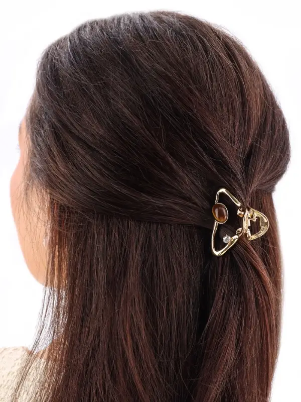 Крабик для волос &laquo;Эдисон&raquo;, изгиб, 4.5 см, золотистый