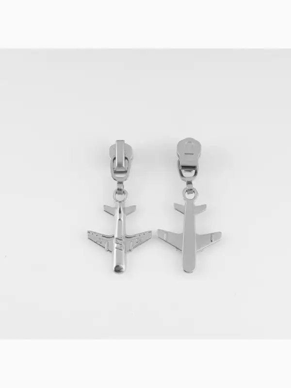 Бегунок для металлической молнии, №3, &laquo;Самолёт&raquo;, 10 шт., цвет никель