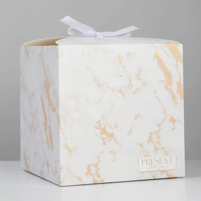 Коробка подарочная складная, упаковка, &laquo;Мрамор&raquo;, 18 х 18 х 18 см