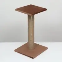 Когтеточка-столбик, 35&times;35&times;64 см, &Oslash;10, с площадкой, КД-37, джут, цвет МИКС