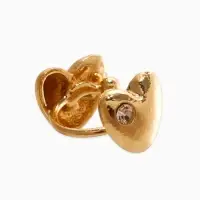 Серьга кафф &laquo;Сердце. Сияние&raquo;, белая в золоте