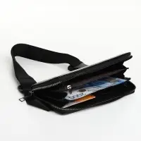 Сумка мужская через плечо TEXTURA, портмоне - клатч, на молнии, чёрная