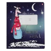 Тетрадь 12 листов в линию MAGIC NIGHT, обложка мелованный картон, фольгирование, МИКС