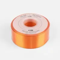 Лента атласная TEIRA, двухсторонняя, 38 мм, 25&plusmn;1 м, ярко-оранжевый №751