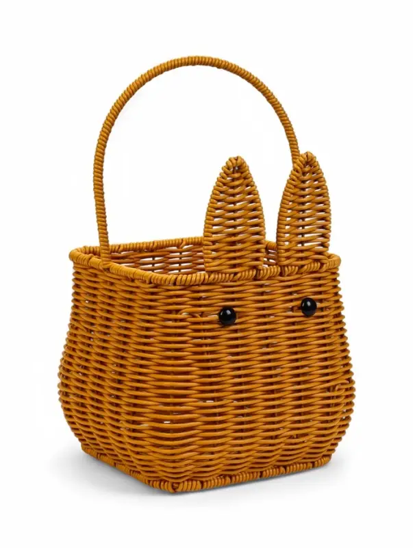 Корзина пластик 17 х 17 х 17 см, ручка16 см металл каркас Заяц, коричневый Корзина пластик 17 х 17 х 17 см, ручка16 см металл каркас Заяц, коричневый