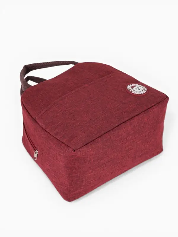 Термосумка на молнии, объём 6 л, цвет бордовый