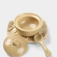 Соусник с крышкой на подставке &laquo;Классика&raquo;, 11&times;8&times;7 см, керамика, бежевый