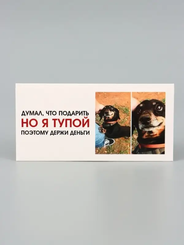 Конверт для денег &laquo;Держи деньги&raquo;, пёс, 16.5&times;8 см