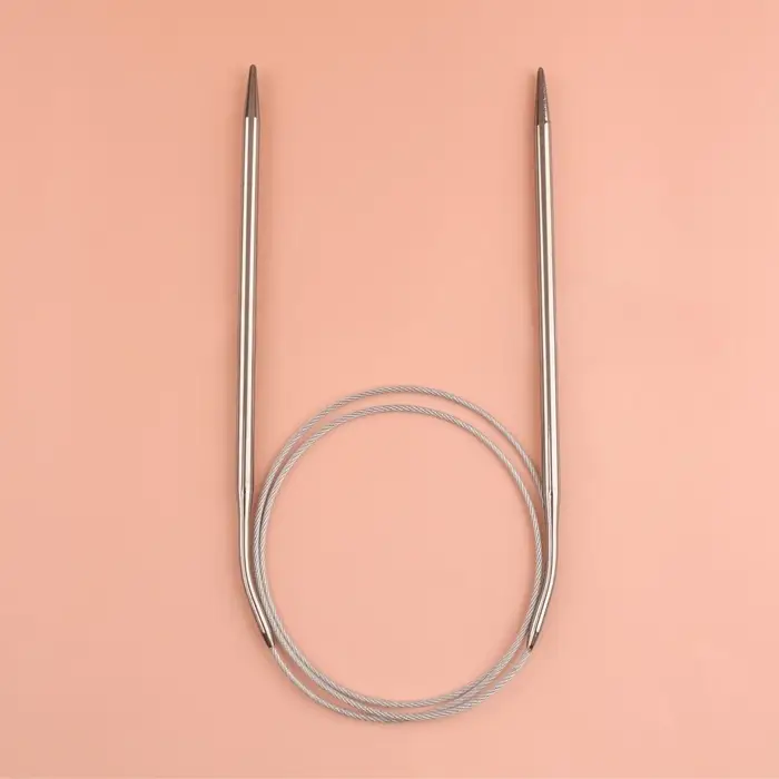 Спицы круговые, для вязания, с металлическим тросом, d=4.5 мм, 14/80 см Спицы круговые, для вязания, с металлическим тросом, d=4.5 мм, 14/80 см