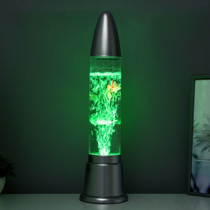 Светильник  Светильник "Аквариум" LED RGB, лава, серебро 12x12x50 см