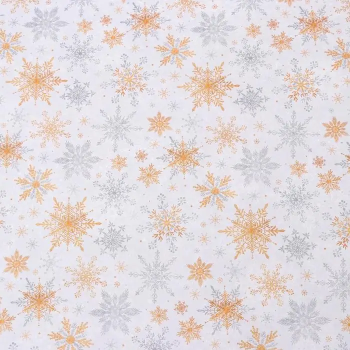 Бумага упаковочная глянцевая двусторонняя «Волшебные снежинки», 70 х 100 см
