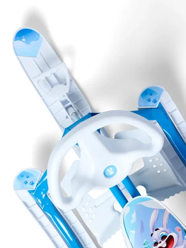 Снегокат растущий &laquo;Морозные гонки&raquo; Snow Cat, со спинкой, белый, голубой