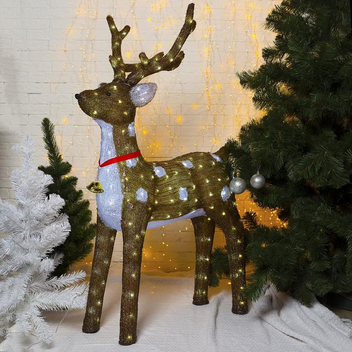 Светодиодная фигура «Косуля» 80 × 130 × 50 см, акрил, 228 LED, 8 режимов, 24 В, свечение белое Светодиодная фигура «Косуля» 80 × 130 × 50 см, акрил, 228 LED, 8 режимов, 24 В, свечение белое