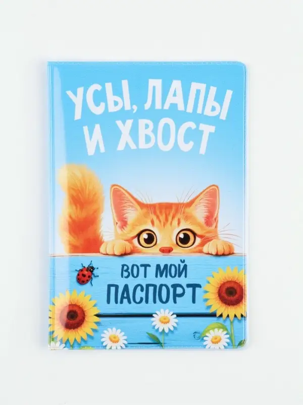 Обложка для паспорта ПВХ &laquo;Рыжий котик&raquo;