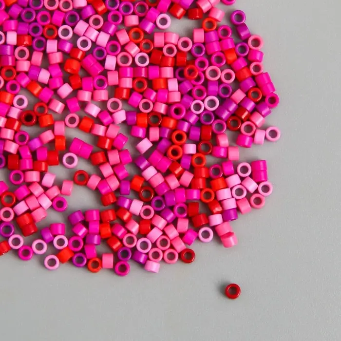 Бисер стекло 11/0  Бисер стекло 11/0 "Цилиндр. Розово-красный" 10 г