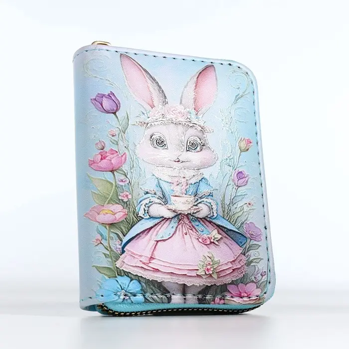 Кошелёк на молнии &laquo;Зайка&raquo;, маленький, голубой