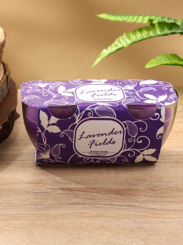 Набор свечей "SCENTED CANDLE" 100 гр, лавандовые поля
