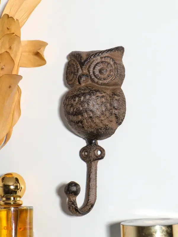 Крючок настенный &laquo;Упитанный филин&raquo;, ключница декоративная, чугун, 16&times;7&times;4 см