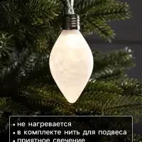 Ёлочный шар &laquo;Снежный шар&raquo;, 7&times;14 см, 1 LED, от батареек LR44&times;3, свечение тёплое белое