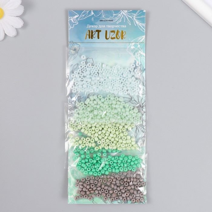 Бисер круглый 6/0  Бисер круглый 6/0 "Утро в саду" 5 цветов х 10 гр 20х8х0,7 см