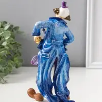 Сувенир полистоун "Клоун с гармошкой" сине-фиолетовый 6,5х11х23 см