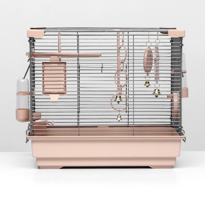 Клетка для птиц Клетка для птиц "Пижон" №100, разборная, 42 х 30 х 37см (укомплект.) бежевая