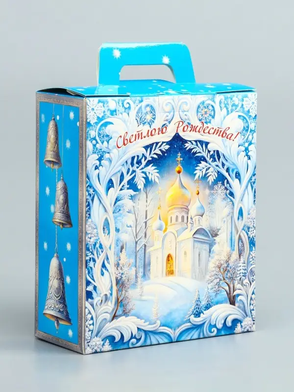 Подарочная новогодняя коробка «Рождественский звон», 15.5×7×19 см Подарочная новогодняя коробка «Рождественский звон», 15.5×7×19 см