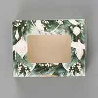 Коробка подарочная новогодняя, складная 10&times;8&times;3.5 см &laquo;Елочный венок&raquo;