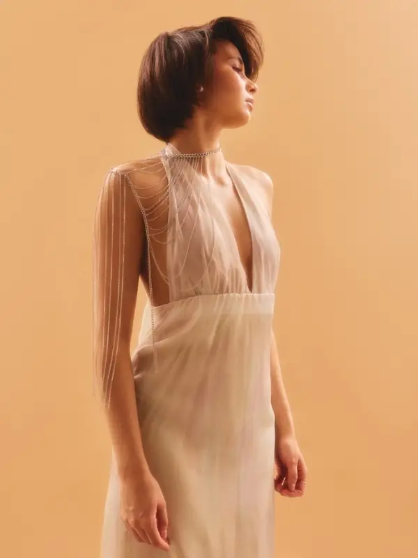 Бодичейн через плечо &laquo;Цепочка&raquo;, серебристый