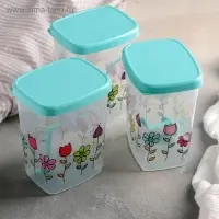 Набор банок для сыпучих «Клумба», 500 мл, 3 шт, цвет МИКС Набор банок для сыпучих «Клумба», 500 мл, 3 шт, цвет МИКС