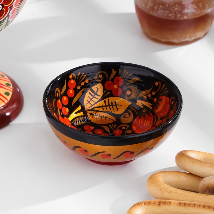 Розетка для варенья, 5х9 см,  150мл., хохлома Розетка для варенья, 5х9 см,  150мл., хохлома