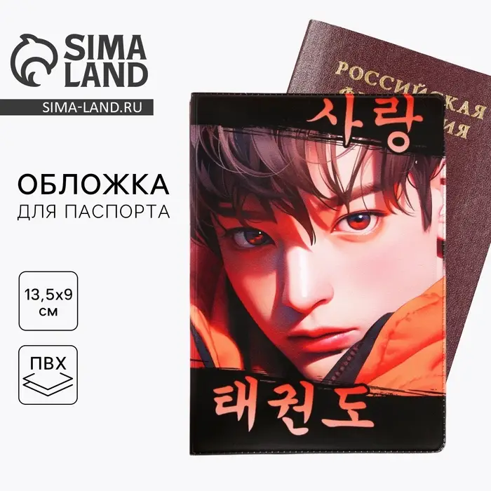 Обложка на паспорт &laquo;Парень&raquo;, аниме, ПВХ
