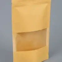 Пакет Zip - lock Крафт с прямоугольным окном 14&times;22 см