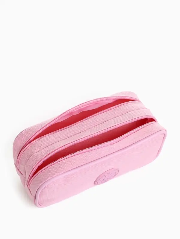 Косметичка - пенал на молнии с 2 отделами, розовая