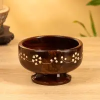 Чаша на ножке "В самое сердце" 13х13х8 см, дерево шишам
