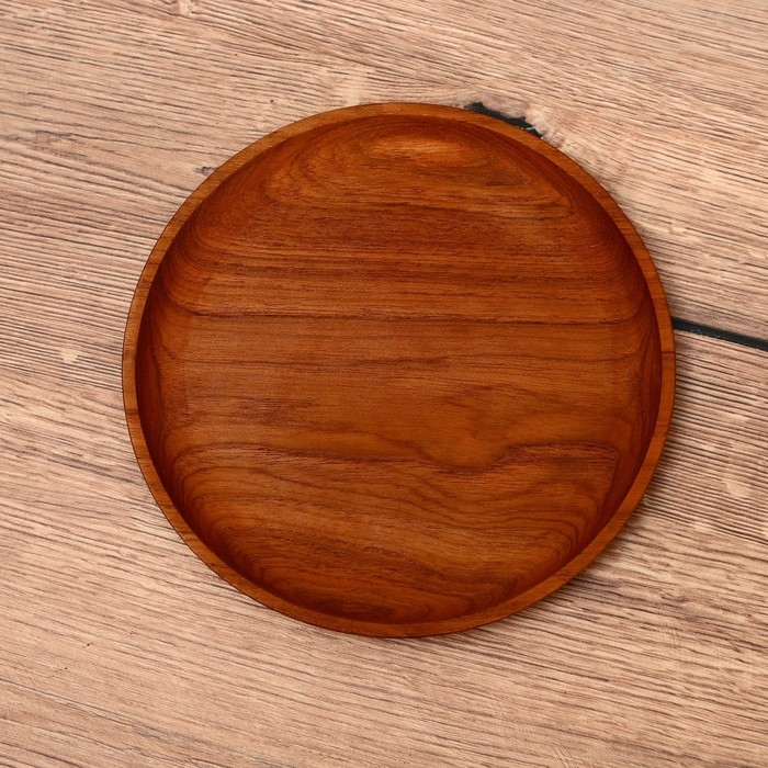Тарелка 20х20х2 см, тиковое дерево